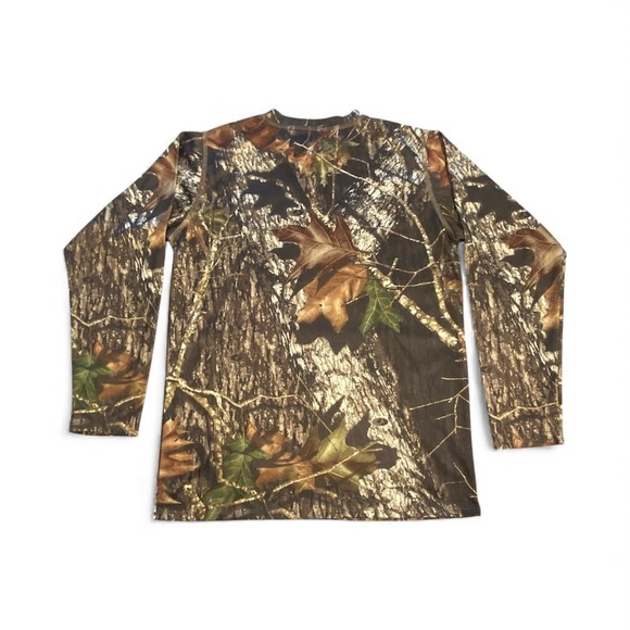 Russell Outdoors Men's Long Sleeve T-Shirt Small Mossy Oak Camo Hunter - Picture 2 of 8
